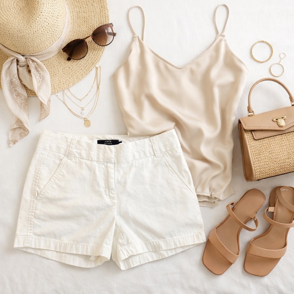 J. Crew Women's White Chino Shorts